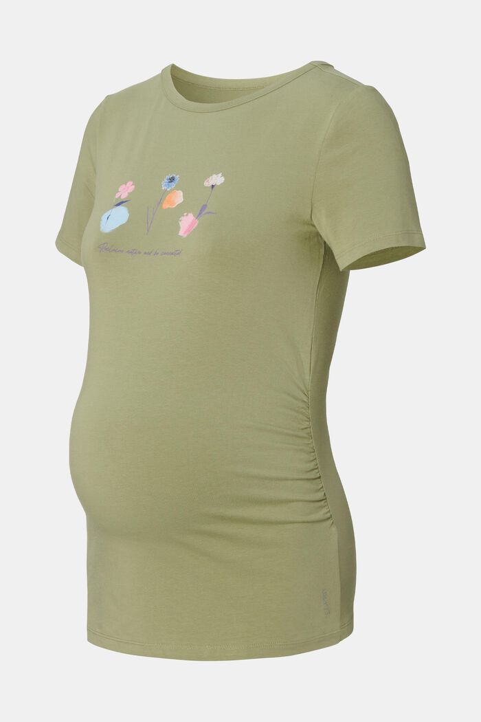 T-shirt con stampa, cotone biologico, REAL OLIVE, overview