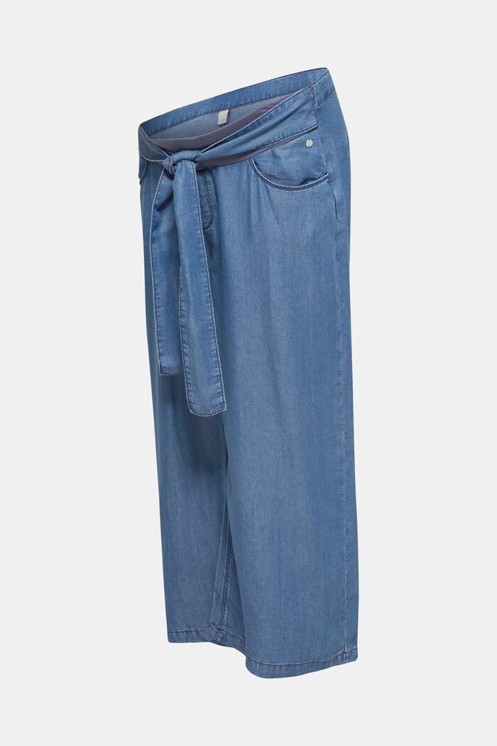 Pantaloni culotte premaman in lyocell, BLUE MEDIUM WASHED, detail image number 0