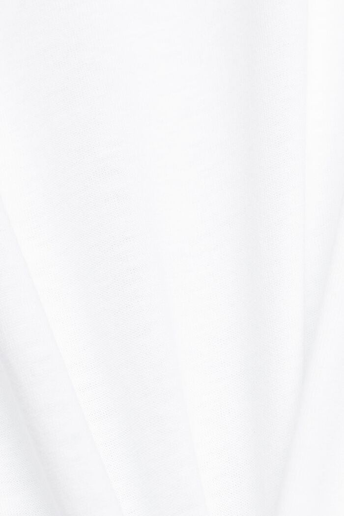 T-shirt girocollo in cotone, WHITE, detail image number 6