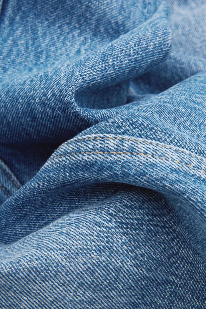 Jeans con gamba dritta, cotone biologico, BLUE MEDIUM WASHED, detail image number 1