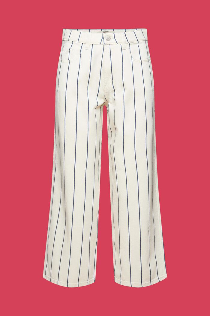 Pantaloni culotte a righe e a vita alta, 100% cotone, ICE, detail image number 6