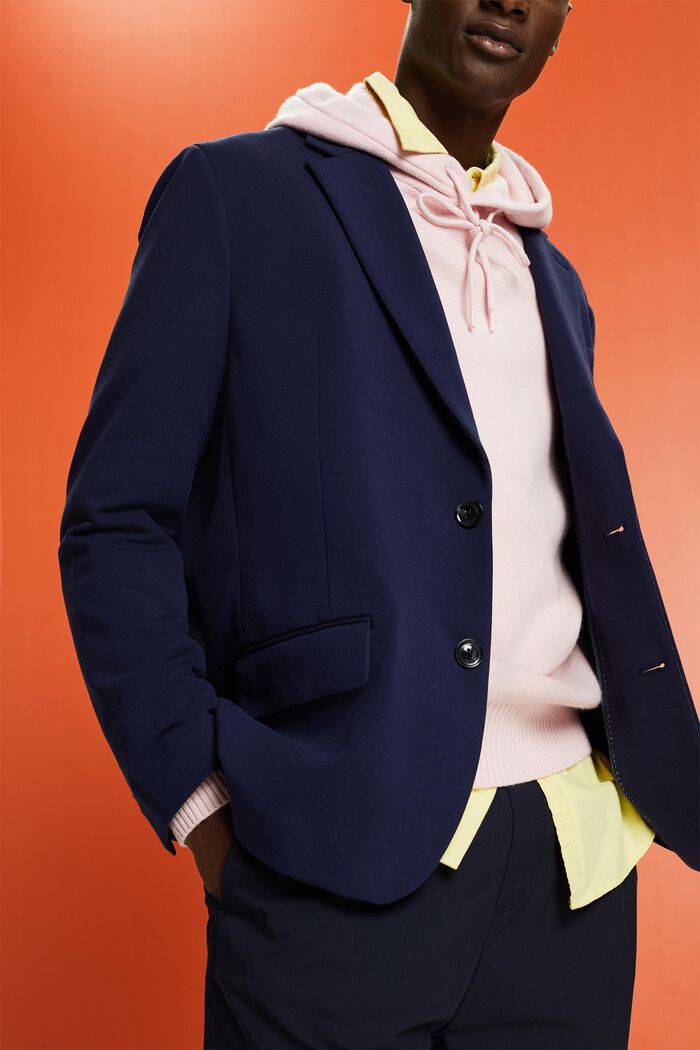 Blazer monopetto in jersey, BLUE RINSE, detail image number 2