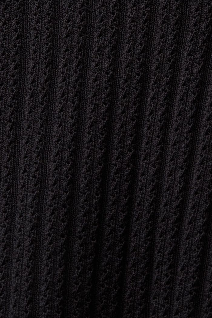 Canotta in maglia pointelle, BLACK, detail image number 4