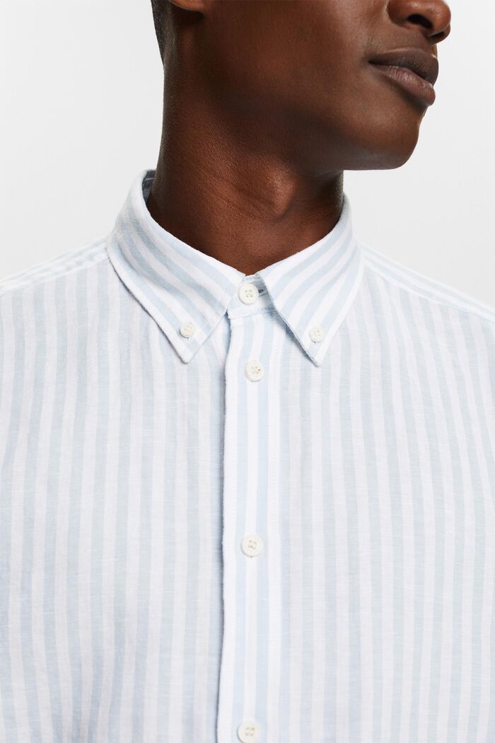 Camicia a righe in popeline di cotone, LIGHT BLUE, detail image number 3