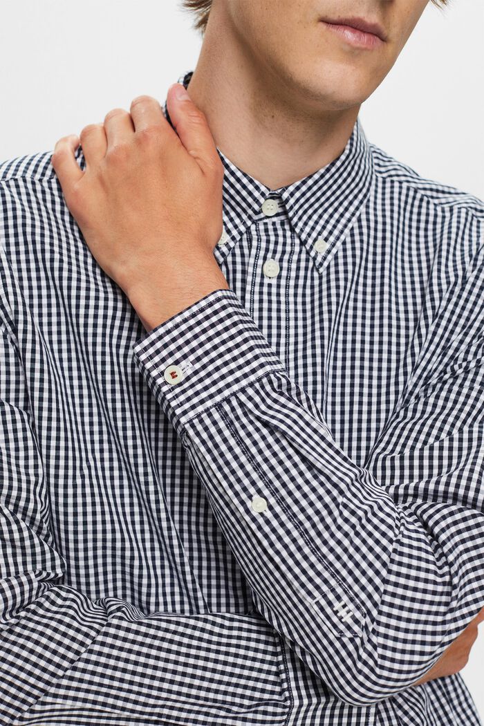 Camicia Vichy button-down, 100% cotone, NAVY, detail image number 2