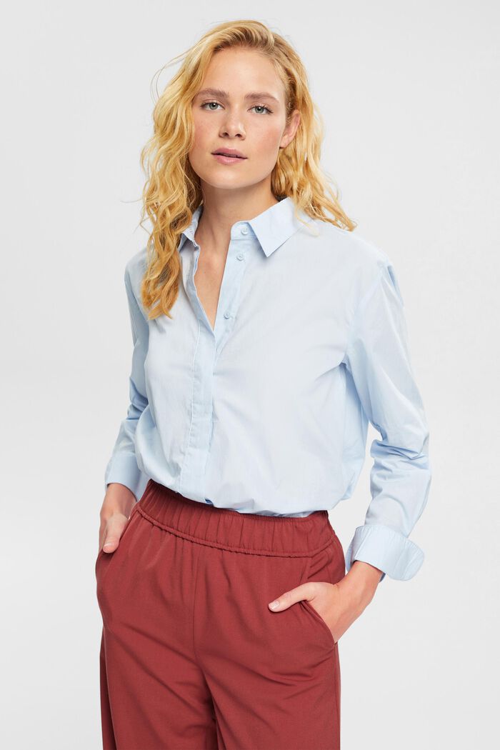 Camicia blusata oversize, LIGHT BLUE, detail image number 0