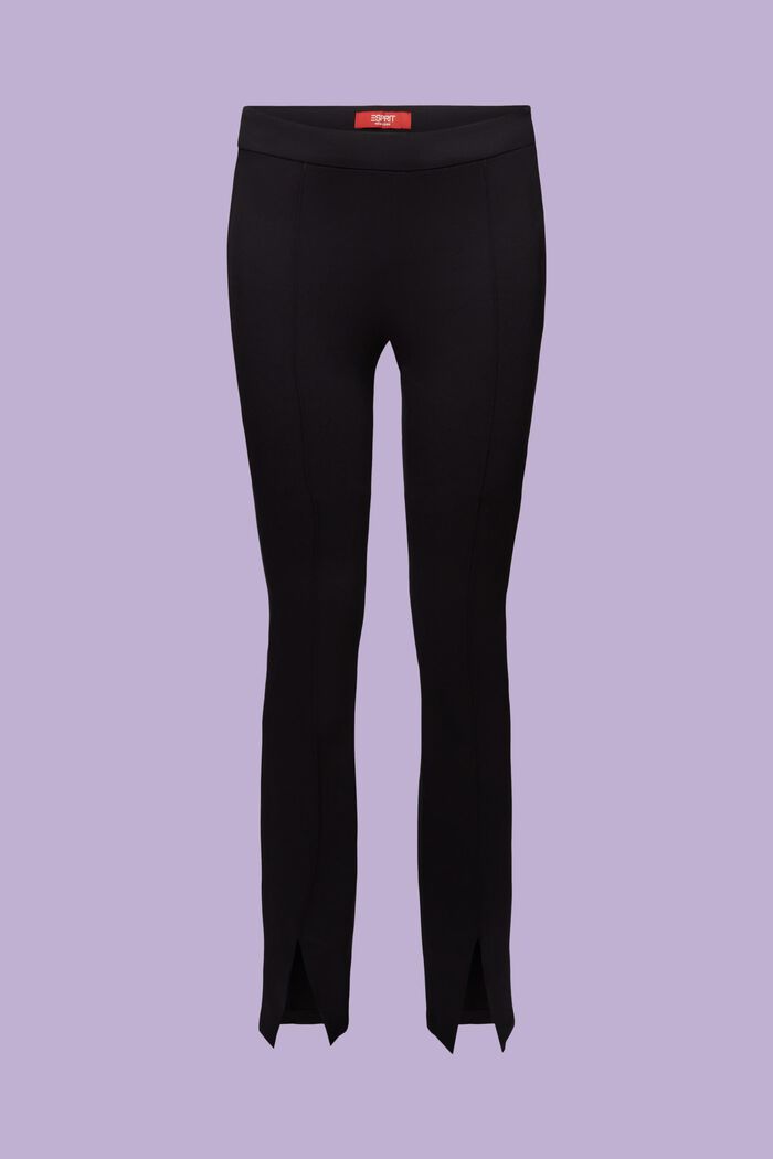 Pantaloni in jersey Punto con spacco sull’orlo, BLACK, detail image number 6