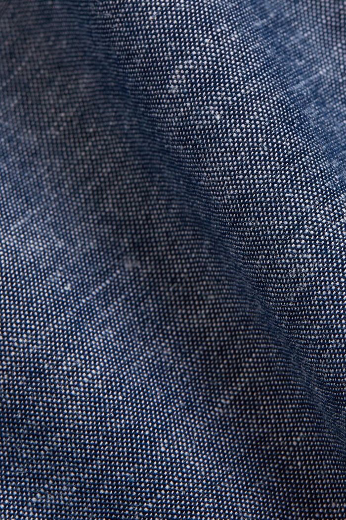 Lino e cotone biologico: camicia a manica corta, NAVY, detail image number 4