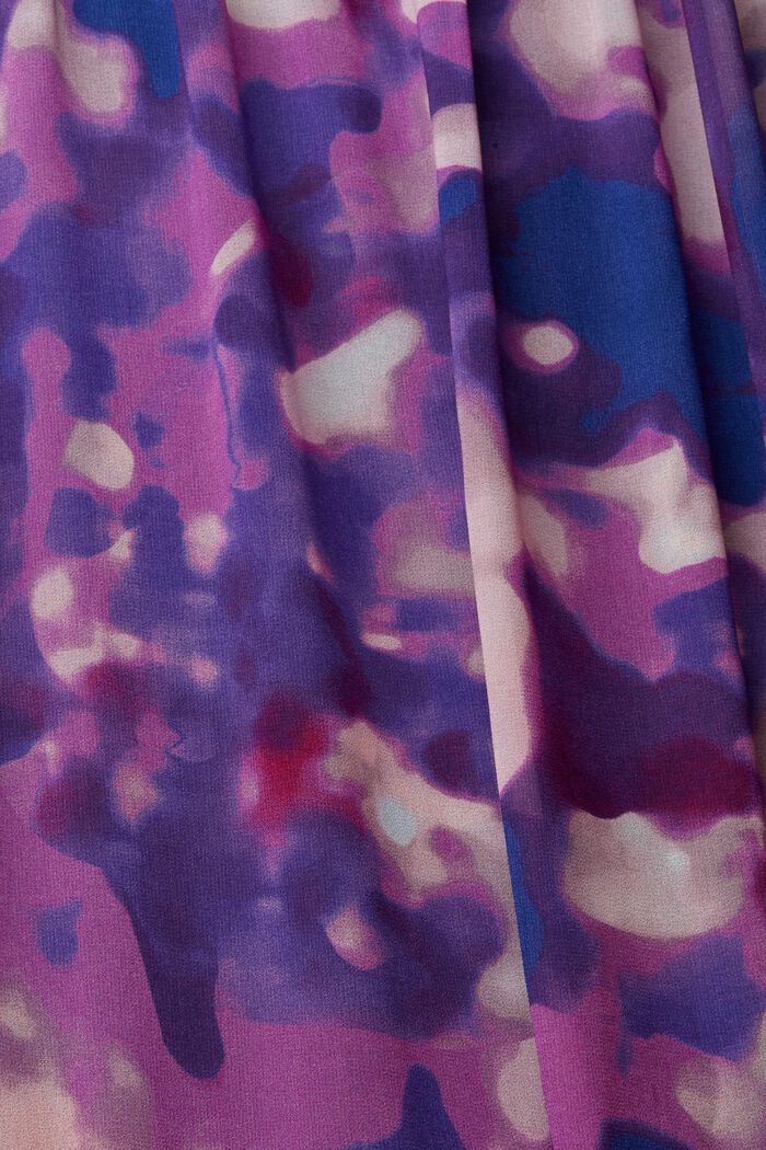 In materiale riciclato: abito in chiffon a fantasia, VIOLET, detail image number 4
