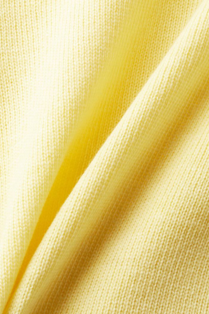 Pullover con scollo a V in misto lana e cashmere, LIME YELLOW, detail image number 4