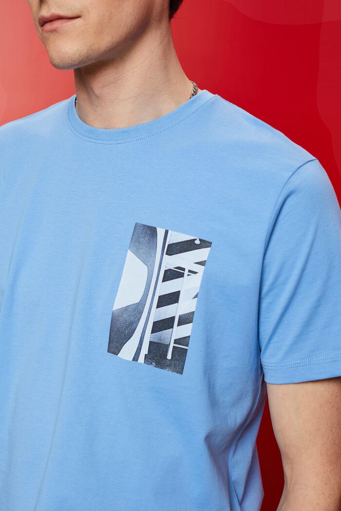 T-shirt girocollo, 100% cotone, LIGHT BLUE, detail image number 2
