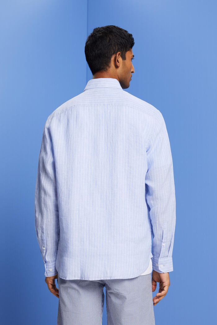 Camicia a righe, 100% lino, LIGHT BLUE LAVENDER, detail image number 3