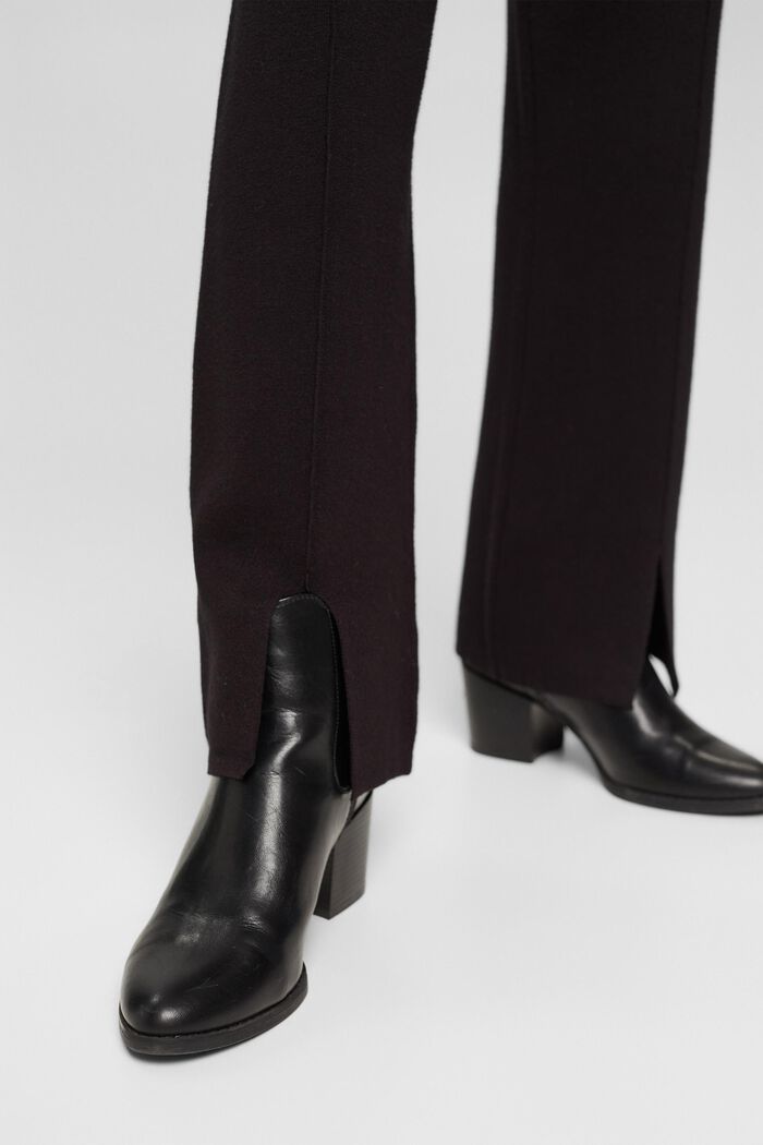 Pantaloni in maglia con LENZING™ ECOVERO™, BLACK, detail image number 5