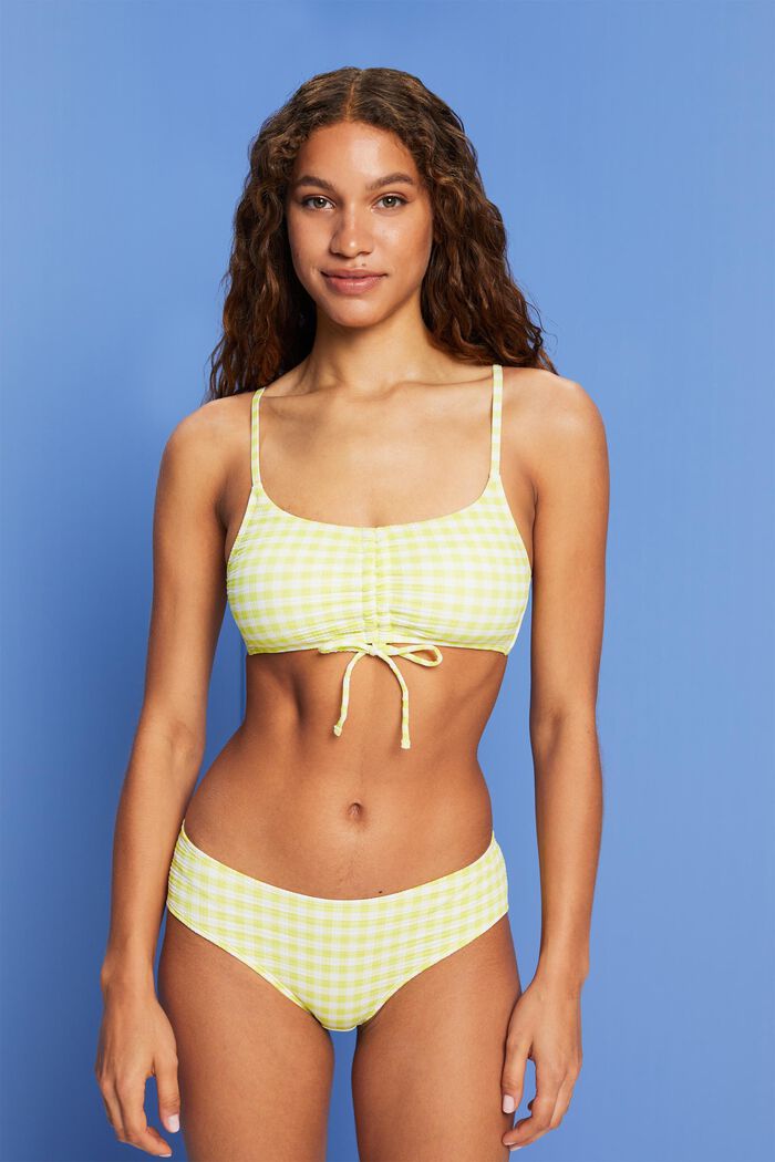 Riciclato: top bikini a fascia strutturato, LIME YELLOW, detail image number 0