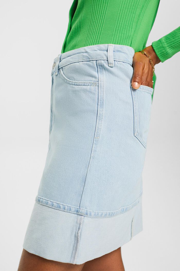 Minigonna di jeans a vita media, BLUE BLEACHED, detail image number 2