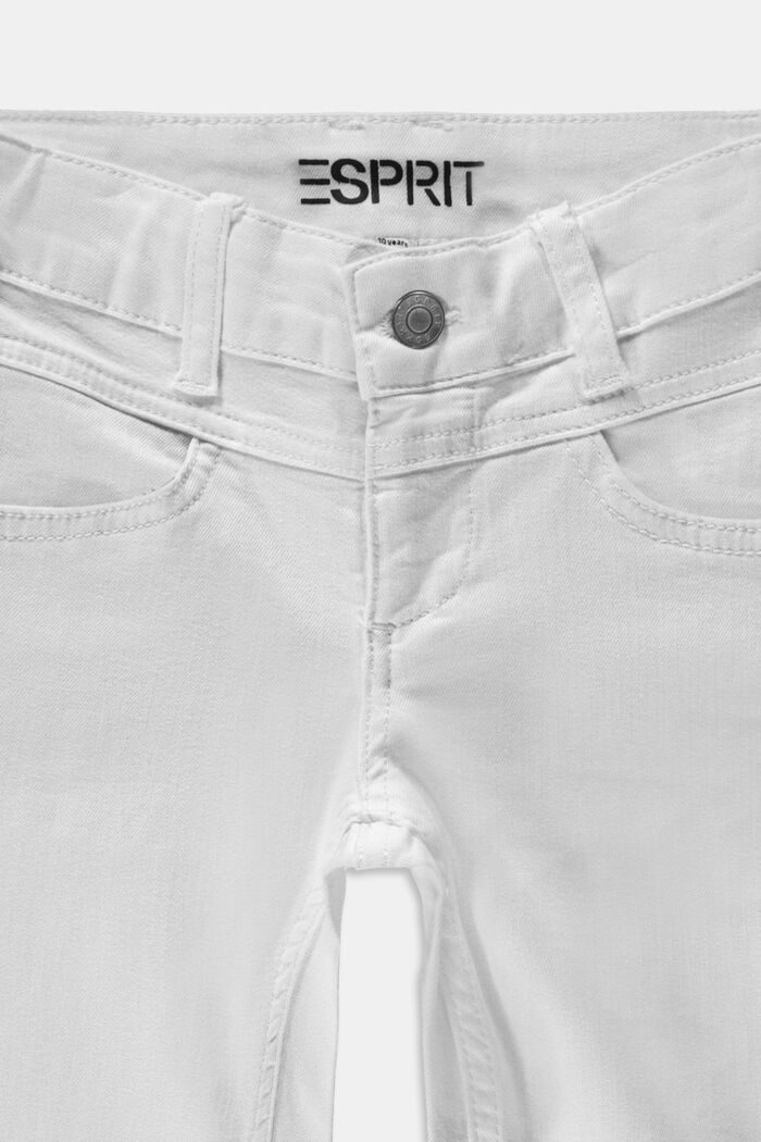 In materiale riciclato: jeans capri con cintura regolabile, WHITE, detail image number 2