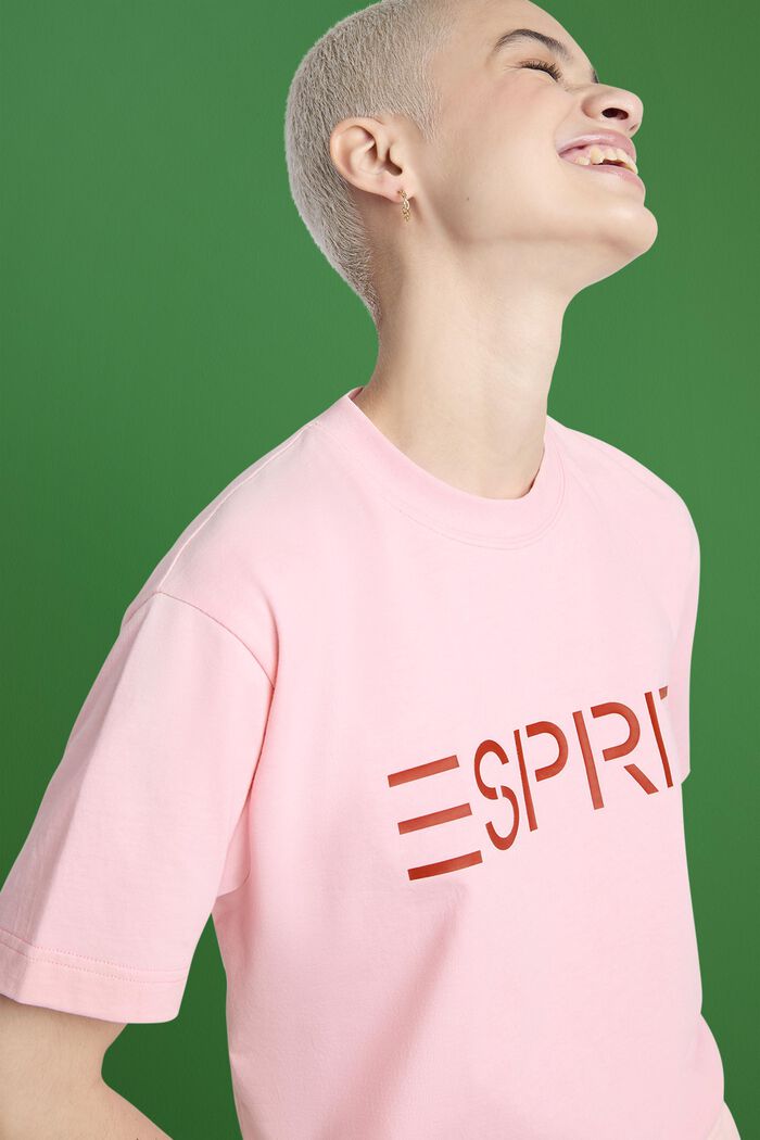 T-shirt unisex in jersey di cotone con logo, LIGHT PINK, detail image number 5