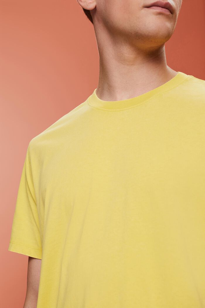 T-shirt in jersey tinta in capo, 100% cotone, DUSTY YELLOW, detail image number 2