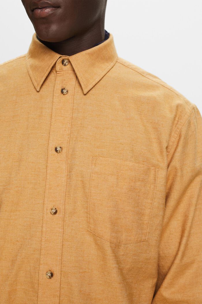 Camicia screziata, 100% cotone, CAMEL, detail image number 2