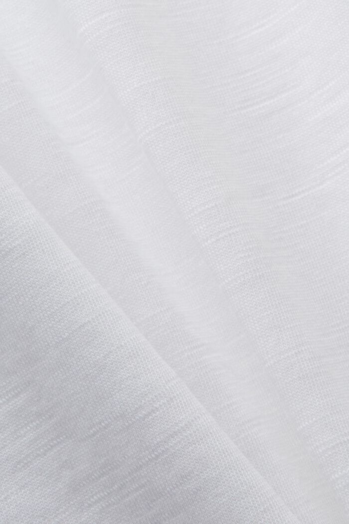 Maglietta basic con girocollo, 100% cotone, WHITE, detail image number 5