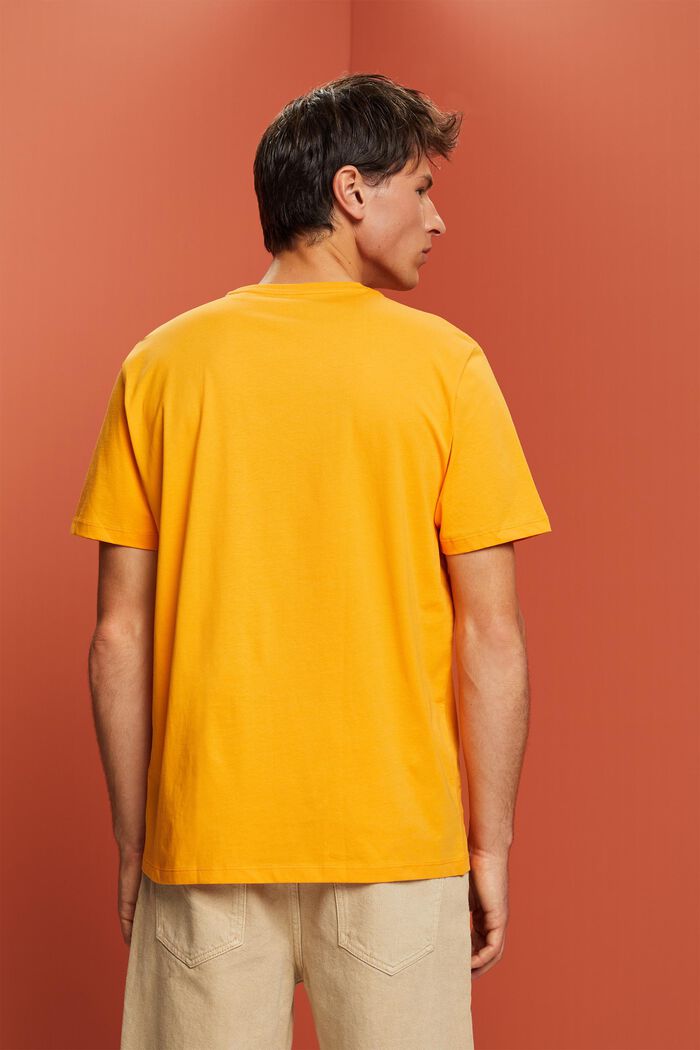 T-shirt in jersey con stampa sul petto, 100% cotone, BRIGHT ORANGE, detail image number 3