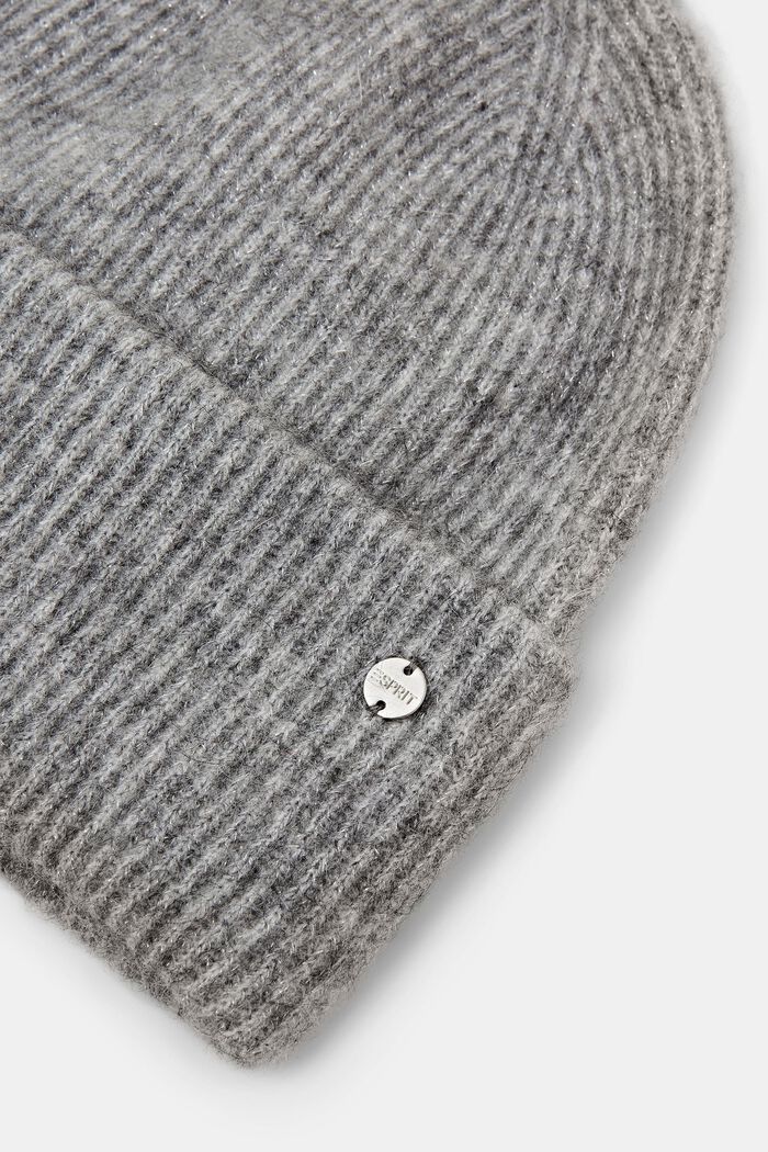Berretto a coste in misto mohair e lana, GREY, detail image number 1
