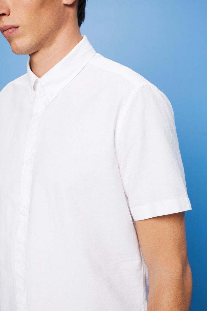 Camicia in cotone con colletto button down, WHITE, detail image number 2