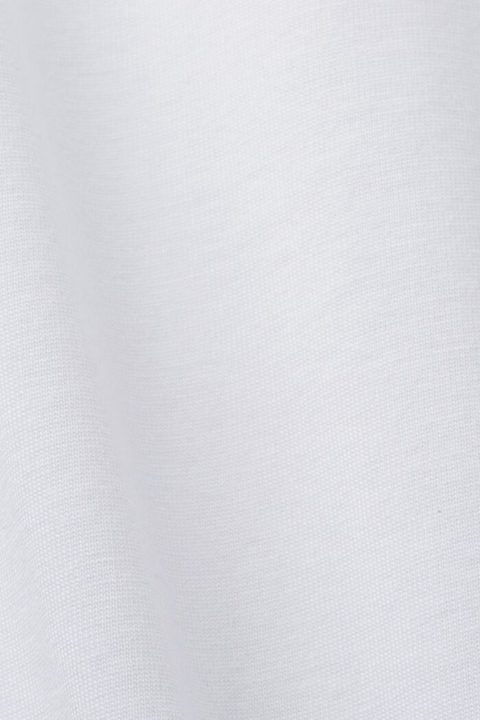 T-shirt CURVY con piccola stampa, 100% cotone, WHITE, detail image number 5