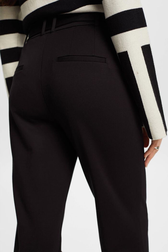 Pantaloni a vita alta con cintura, BLACK, detail image number 4