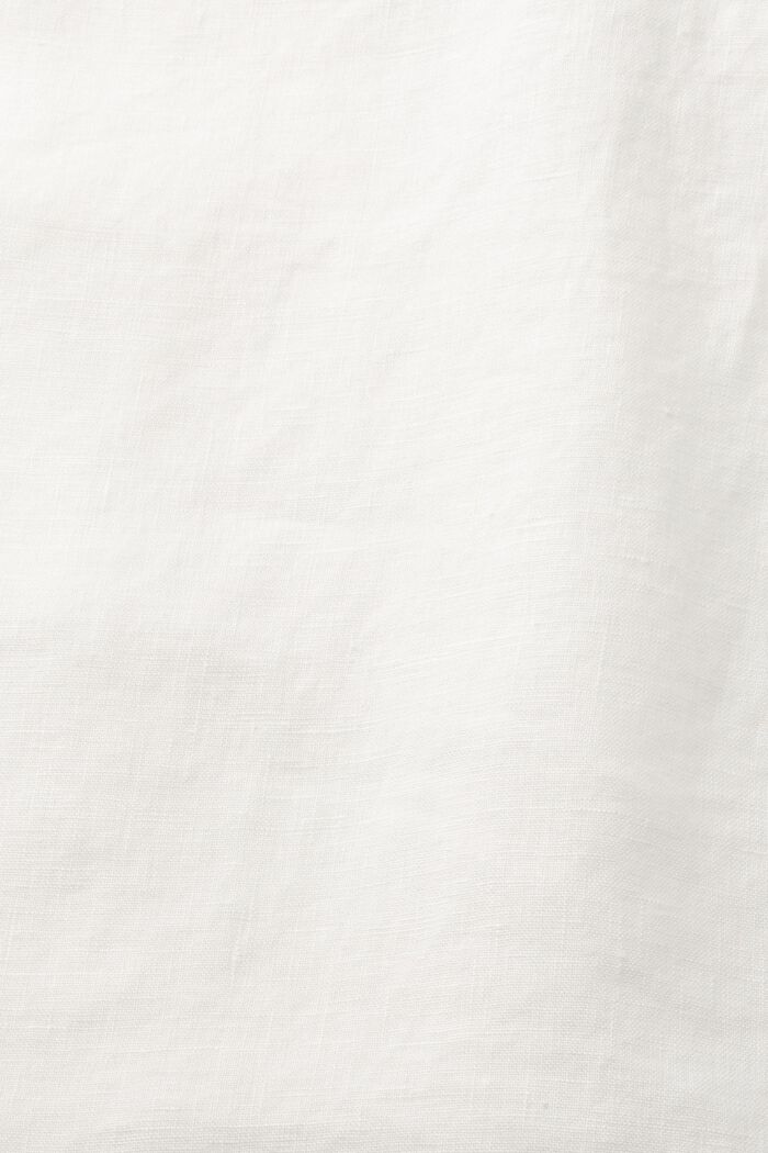 Blusa in tessuto in lino, OFF WHITE, detail image number 5
