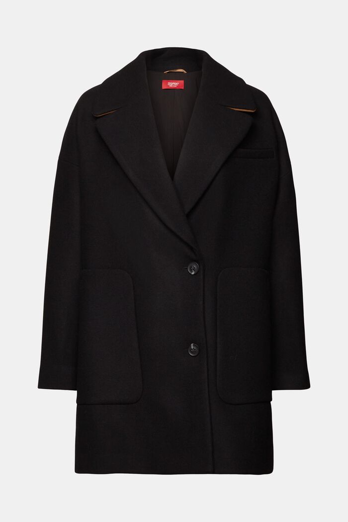 In materiale riciclato: cappotto in misto lana, BLACK, detail image number 6