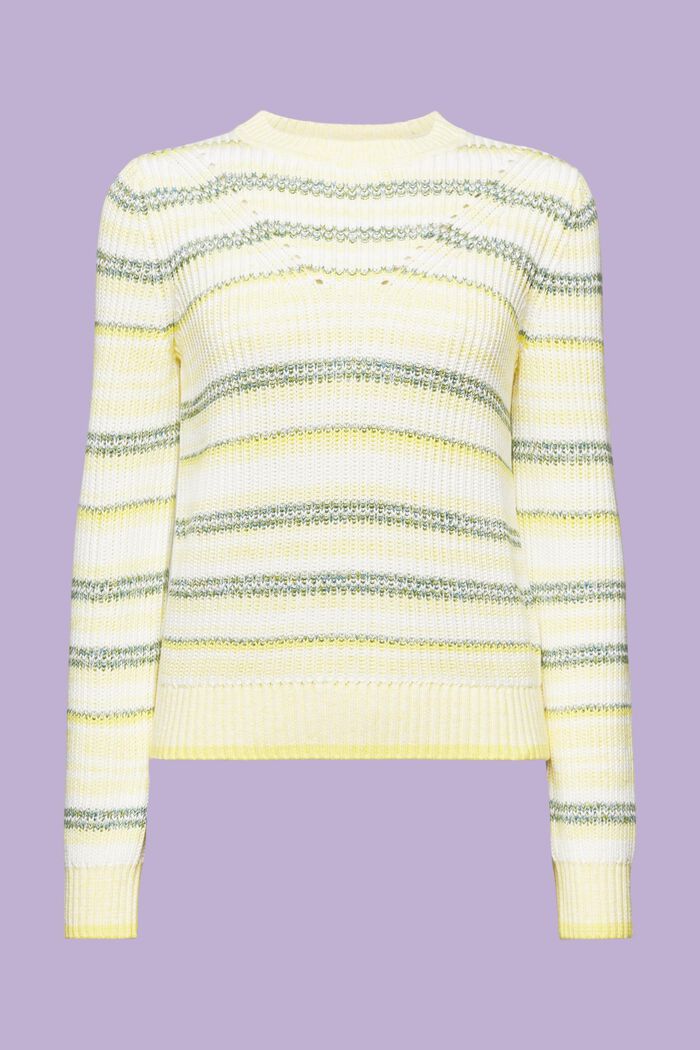 Pullover girocollo a righe, PASTEL YELLOW, detail image number 6