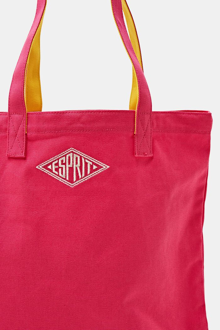 Tote Bag in cotone con logo, PINK FUCHSIA, detail image number 1