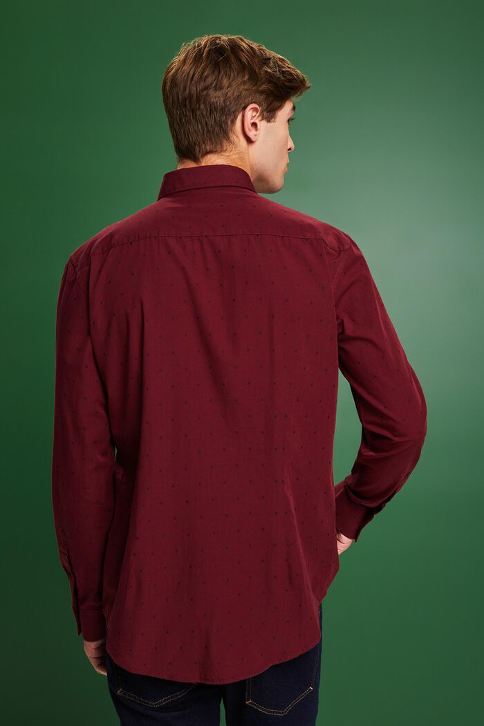 Camicia slim fit in cotone ricamato, GARNET RED, detail image number 2