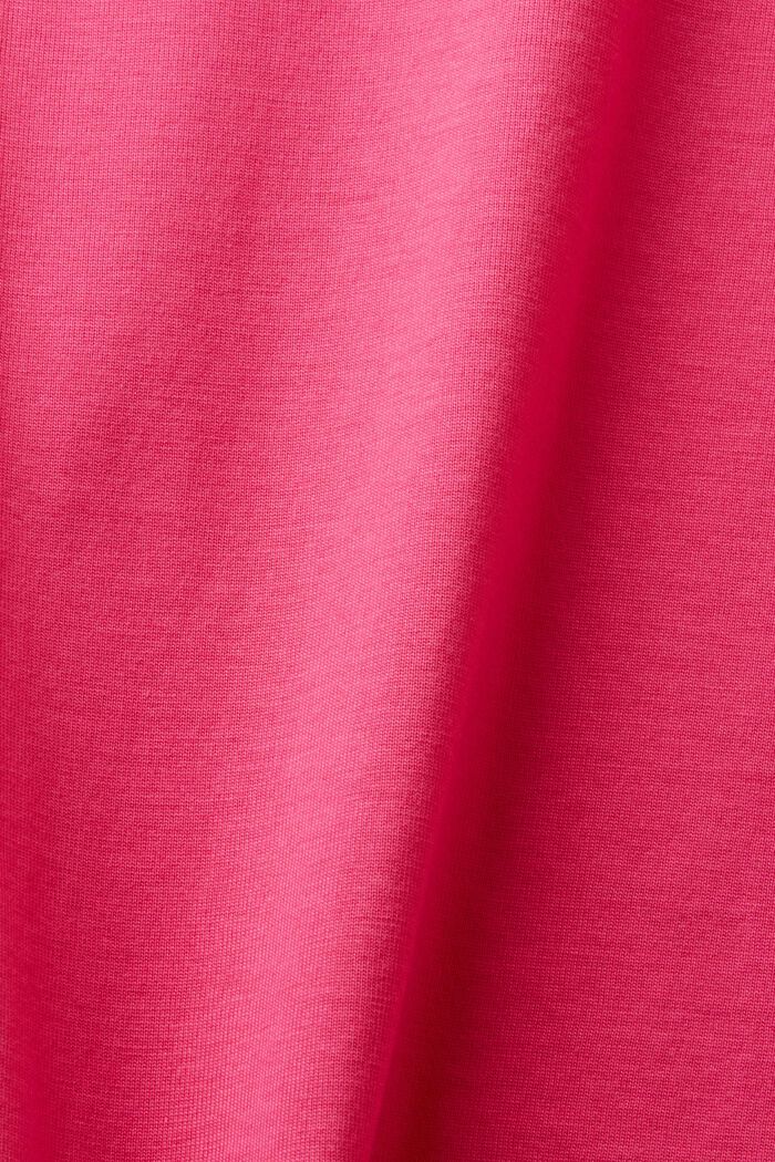 Maglietta in cotone Pima con girocollo, PINK FUCHSIA, detail image number 5