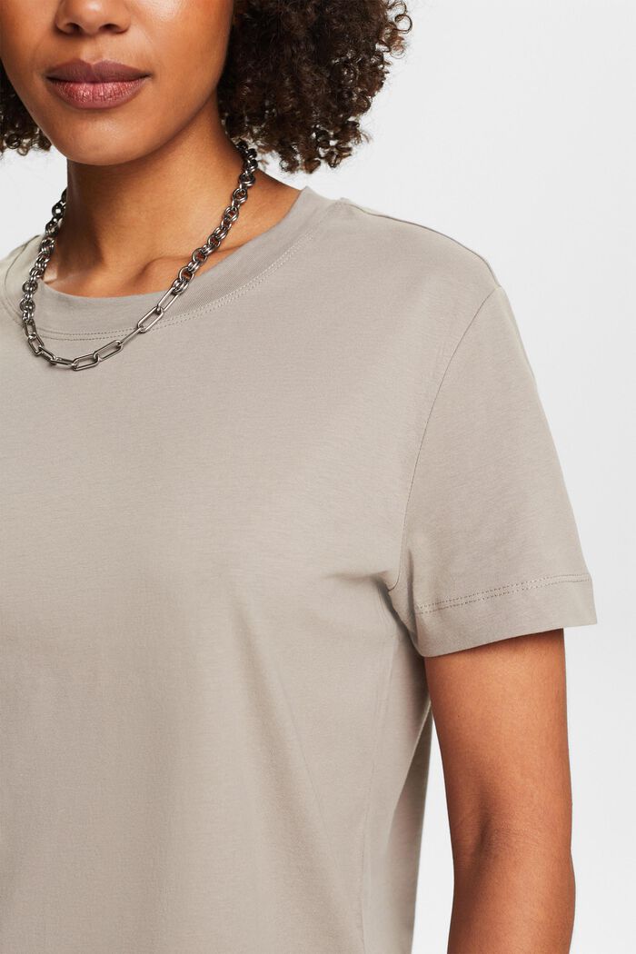 T-shirt girocollo in cotone, LIGHT TAUPE, detail image number 2
