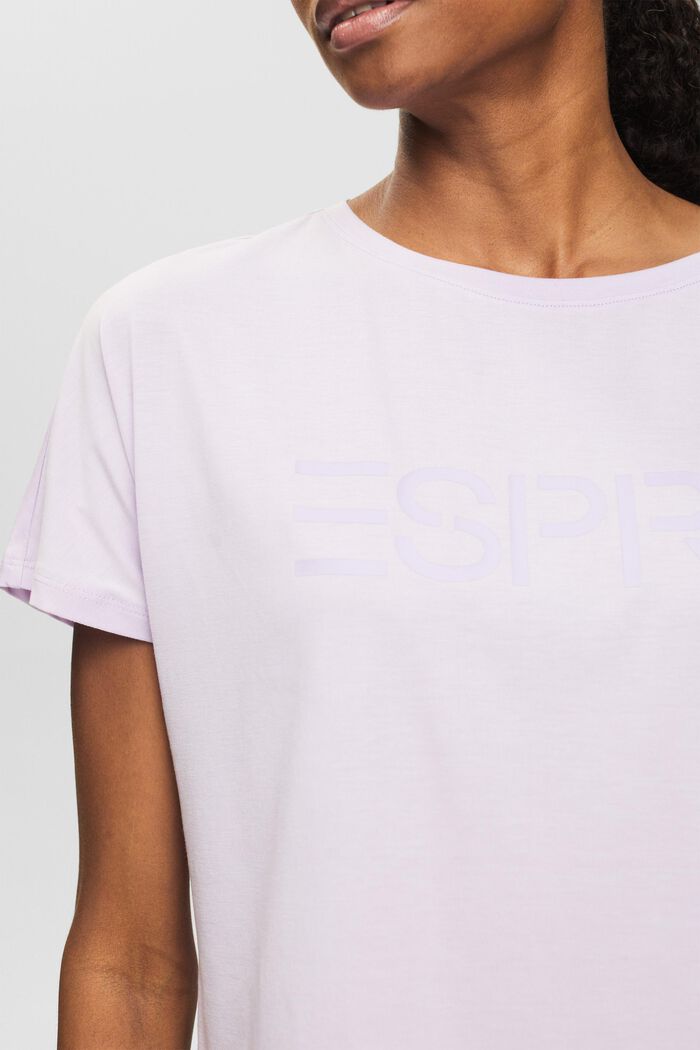 T-shirt in jersey con logo, LAVENDER, detail image number 3