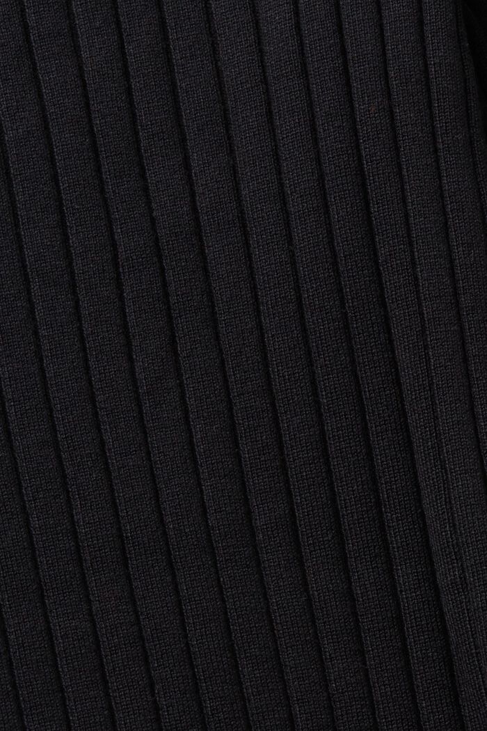 Maglia a coste a righe, BLACK, detail image number 5