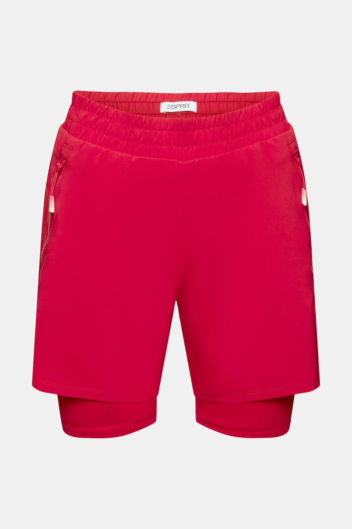 Pantaloncini active a doppio strato, DARK RED, detail image number 6