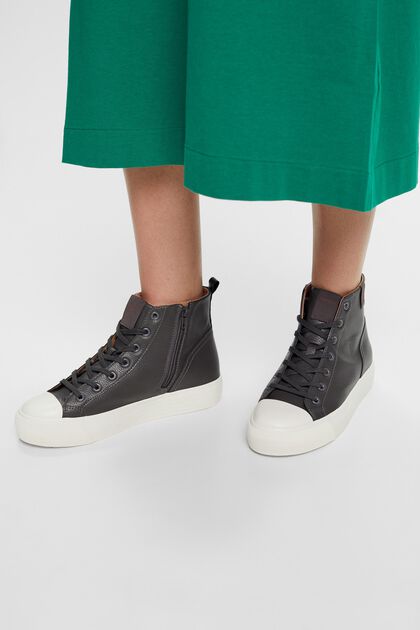 Sneakers con plateau in similpelle
