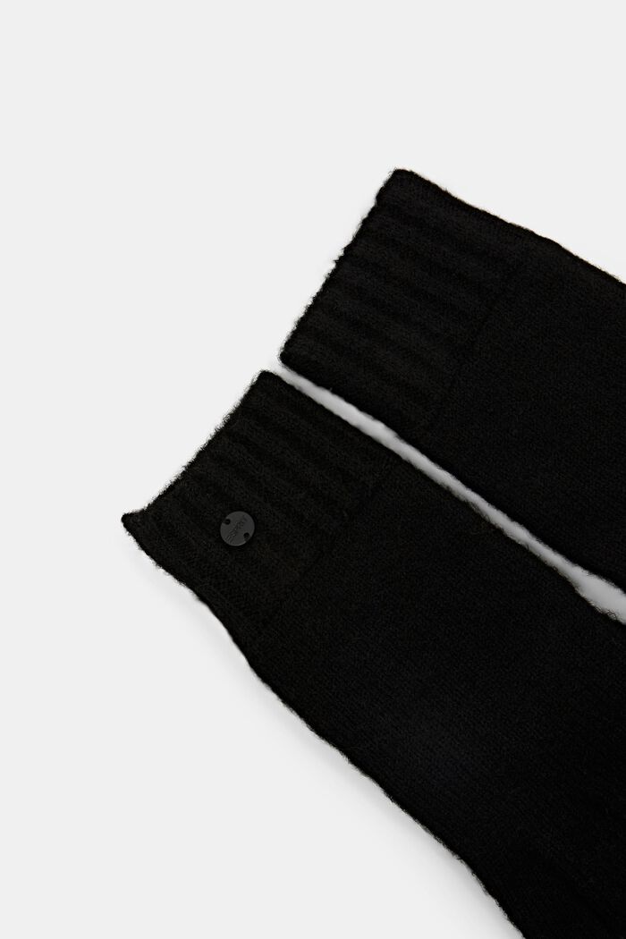 Guanti in maglia a coste, BLACK, detail image number 1