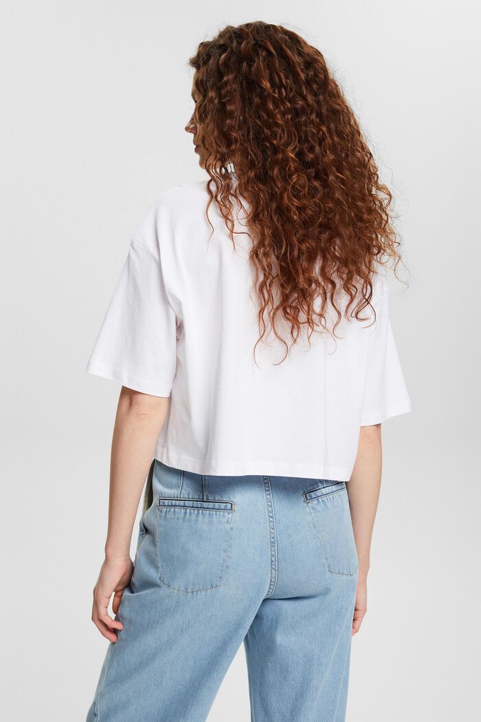 T-shirt cropped con stampa, WHITE, detail image number 3