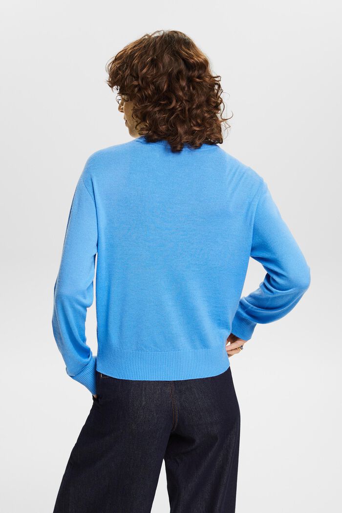Pullover a girocollo in cashmere, BLUE, detail image number 2