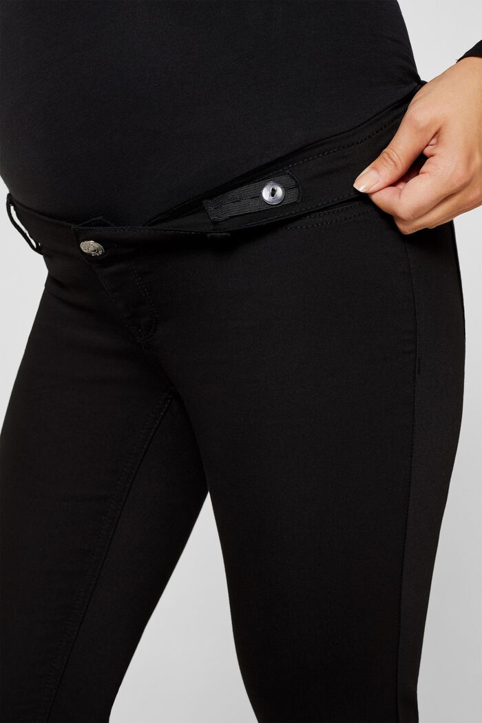 Pantaloni elasticizzati con fascia premaman, BLACK, detail image number 5