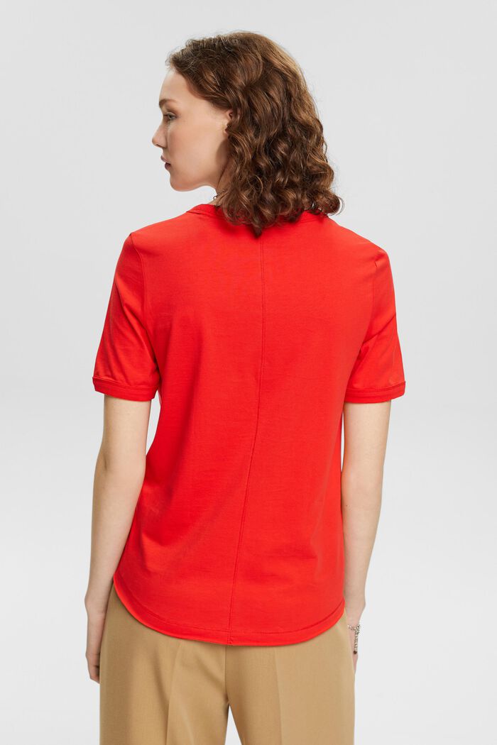 T-shirt di cotone con logo a forma di cuore, RED, detail image number 3