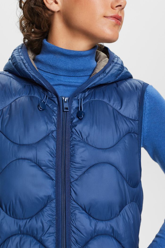 Riciclato: gilet trapuntato lungo, GREY BLUE, detail image number 2