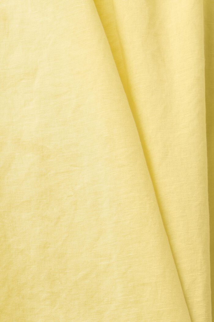 Blusa senza maniche in misto lino, LIGHT YELLOW, detail image number 4
