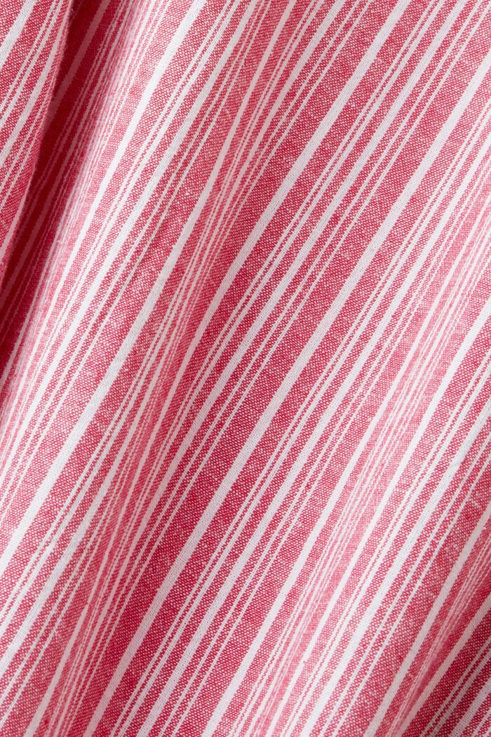 Camicia a righe con lino, DARK PINK, detail image number 5