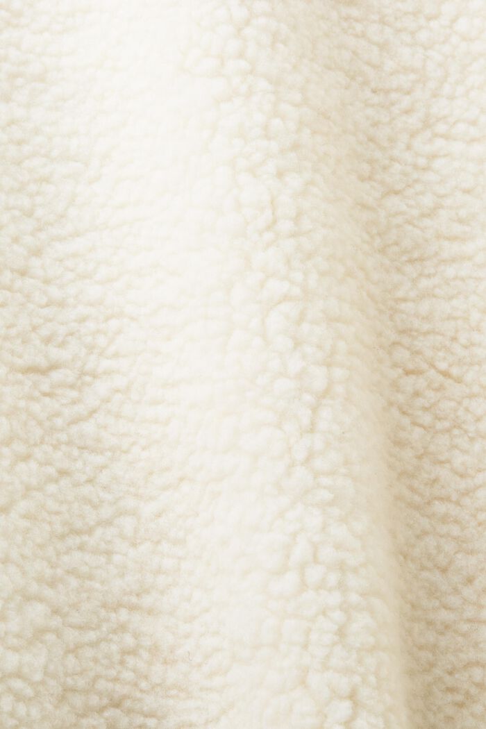 Giacca in pile teddy, OFF WHITE, detail image number 6