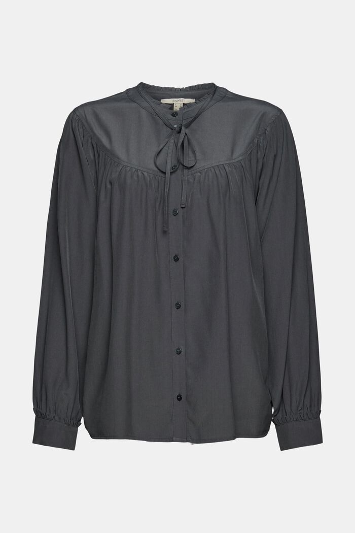 Blusa con ruches, LENZING™ ECOVERO™, ANTHRACITE, overview